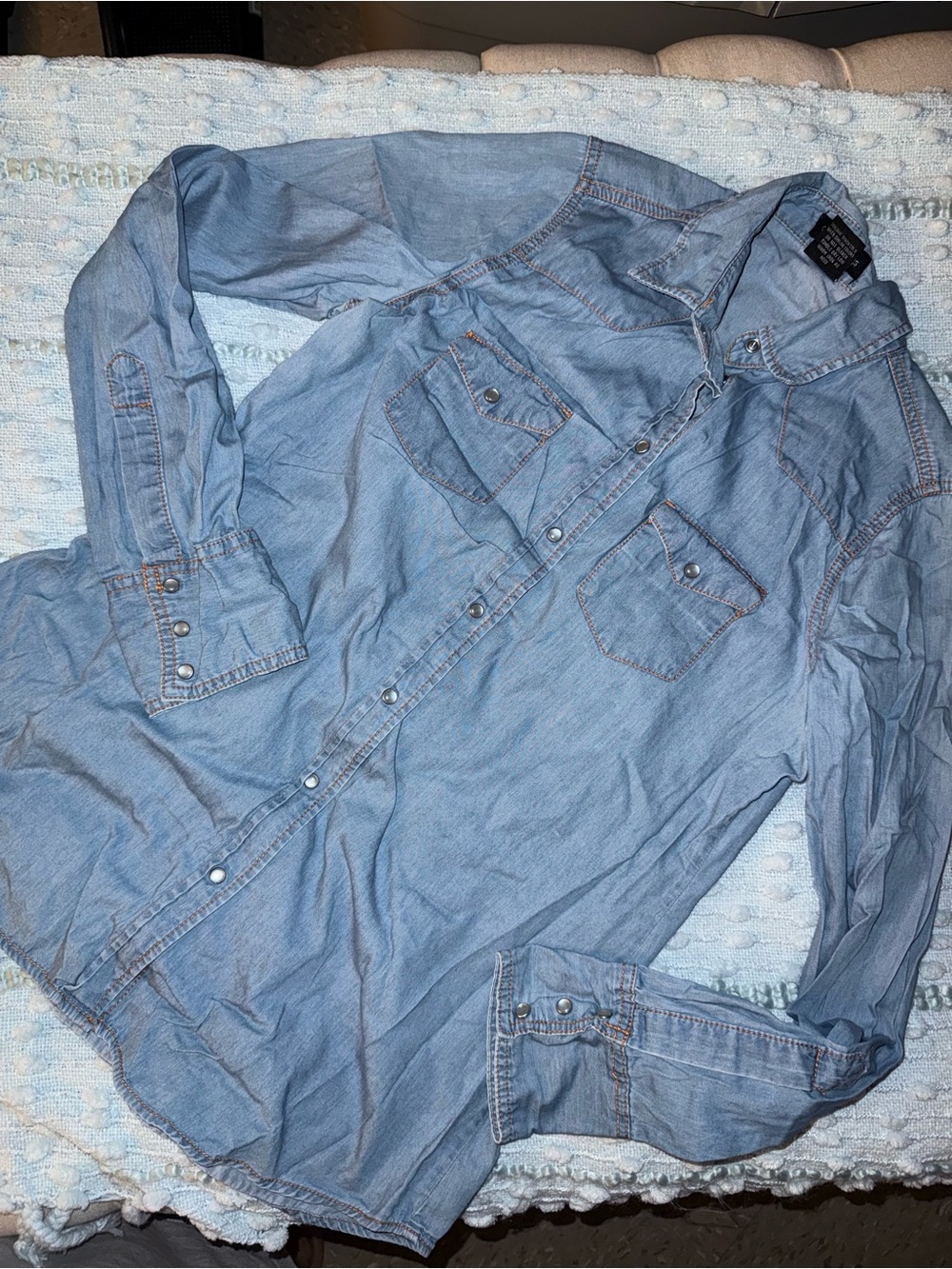 Cotton express denim button down shirt